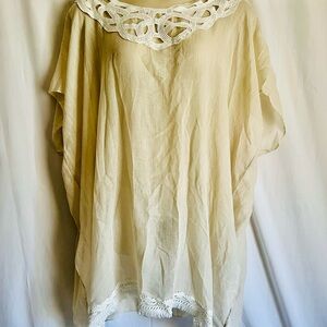 LOF Cream Tunic with Lace Accents